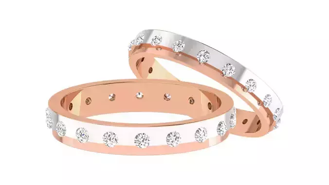 Couple Wedding Band Ring 3dm stl obj mtl gltf glb 