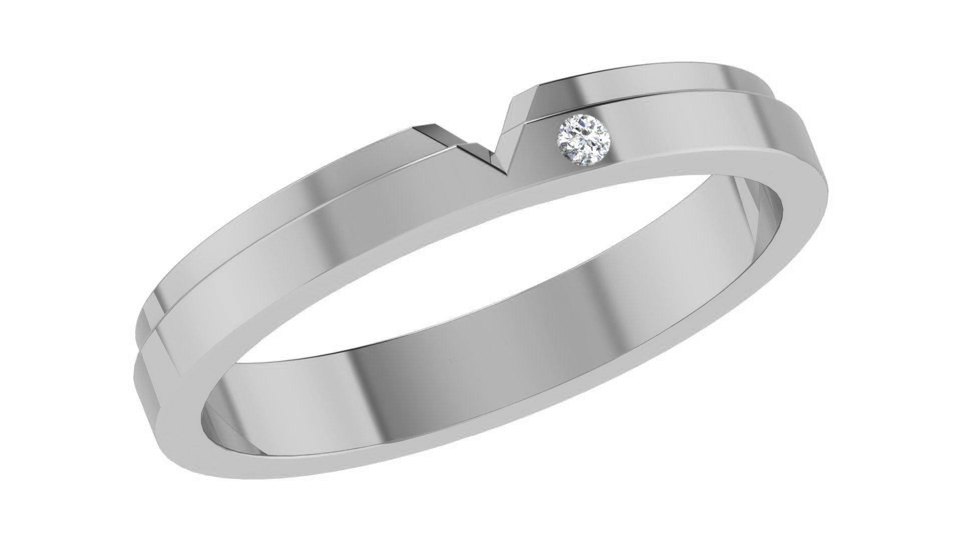 Couple Wedding Band Ring 3dm stl obj mtl gltf glb 3D print model_5