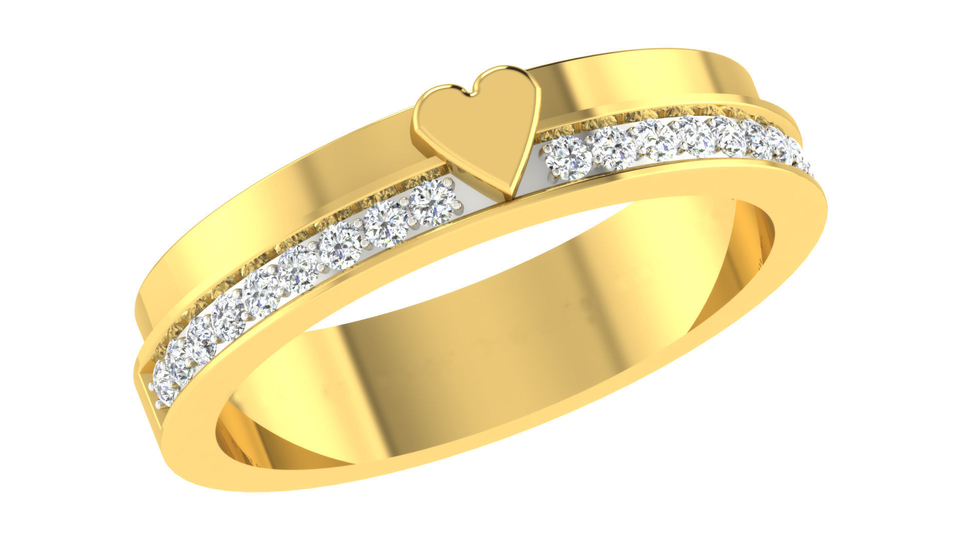 Couple Wedding Band Ring 3dm stl obj mtl gltf glb 3D print model_4