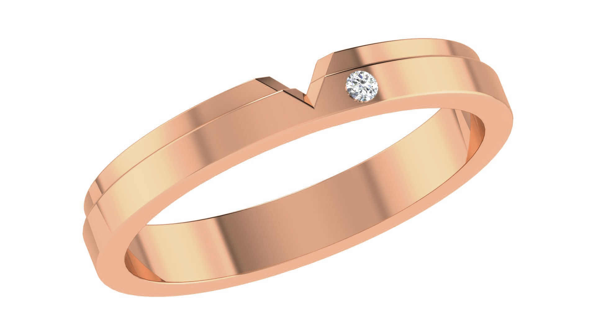 Couple Wedding Band Ring 3dm stl obj mtl gltf glb 3D print model_6