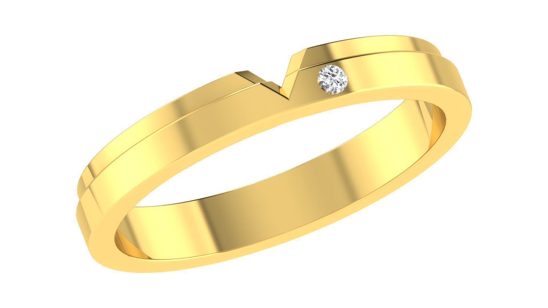 Couple Wedding Band Ring 3dm stl obj mtl gltf glb 3D print model_3