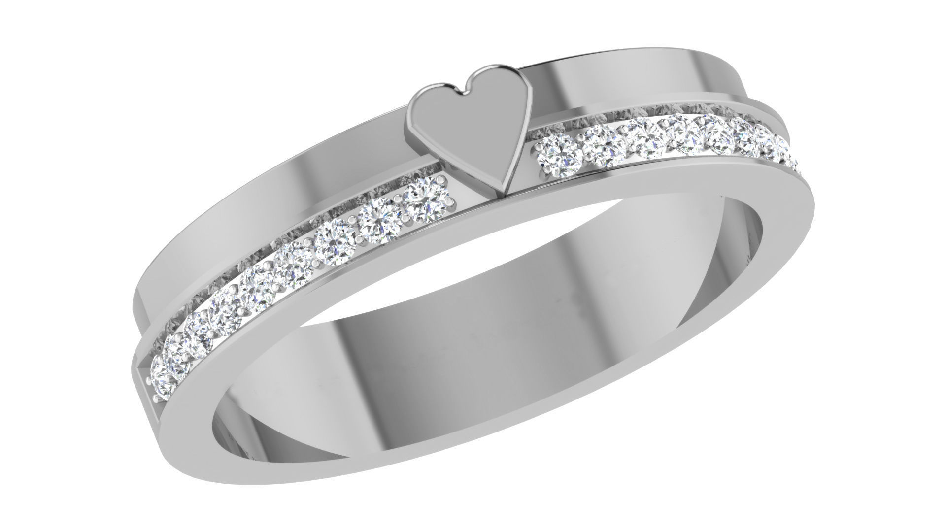 Couple Wedding Band Ring 3dm stl obj mtl gltf glb 3D print model_8