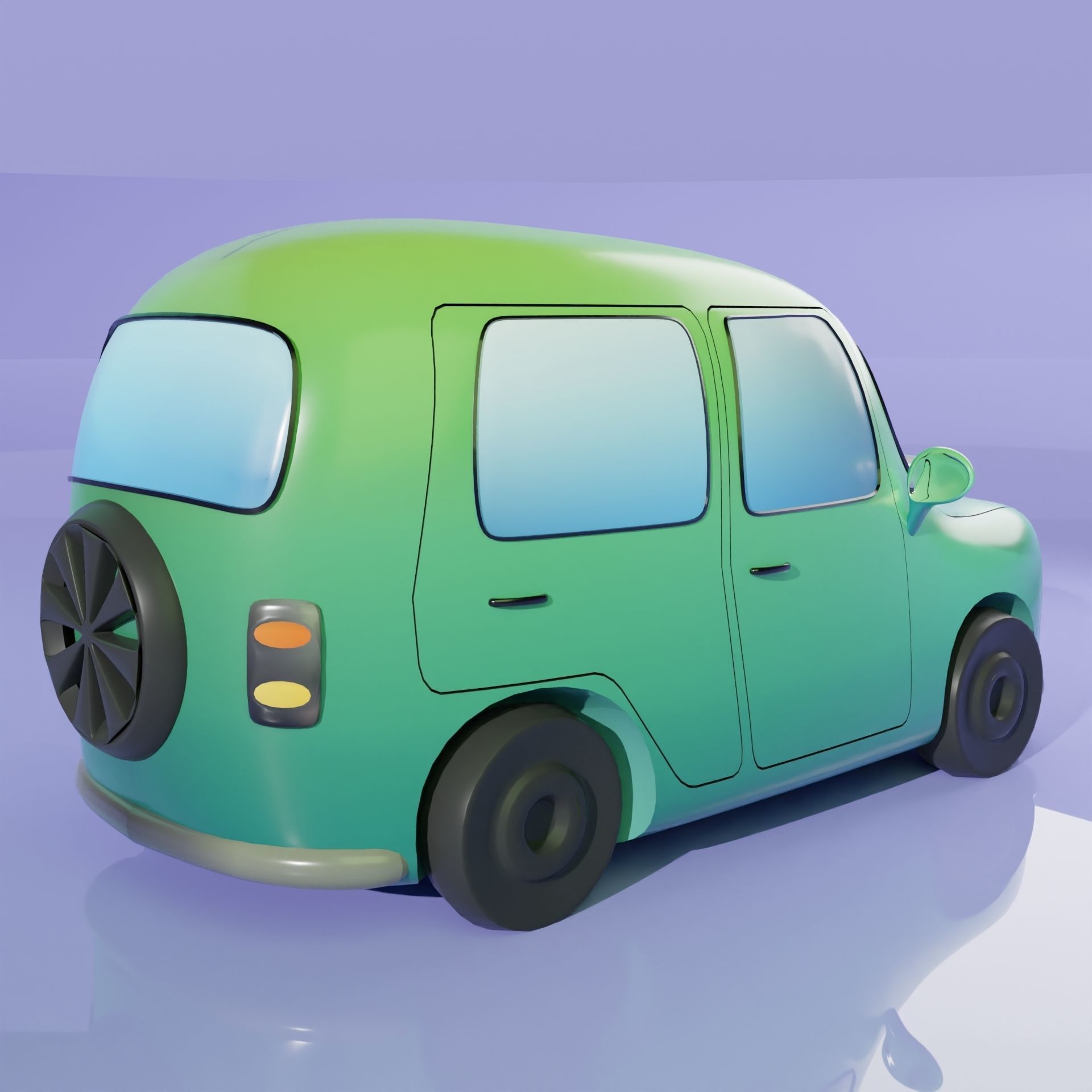 Staylish Car 3D model_2