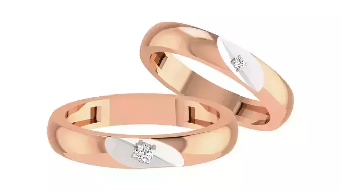 Couple Wedding Band Ring 3dm stl obj mtl gltf glb 