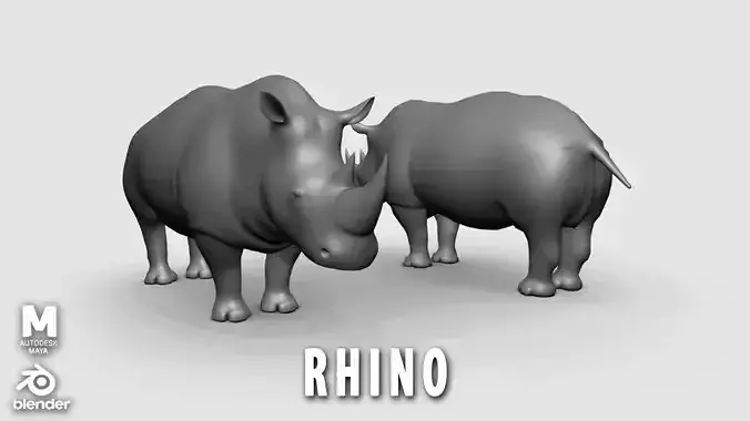 Rhino Basemesh Low-poly 3D model
