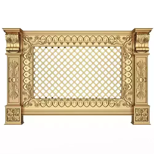 Radiator Cover Decorative Screening Grille Panel 06 Low-poly 3D model