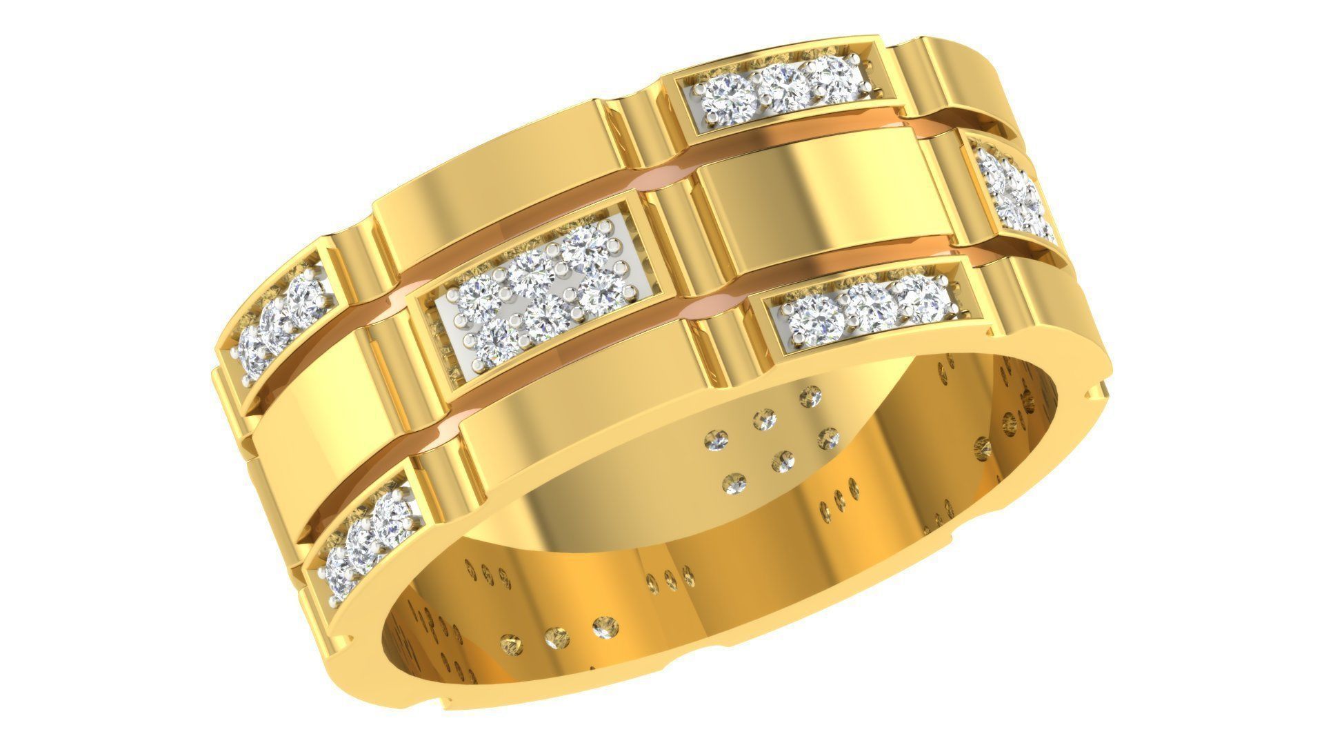 Couple Wedding Band Ring 3dm stl obj mtl gltf glb  3D print model_17