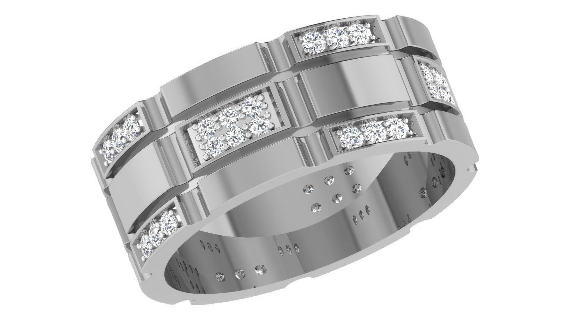 Couple Wedding Band Ring 3dm stl obj mtl gltf glb  3D print model_16