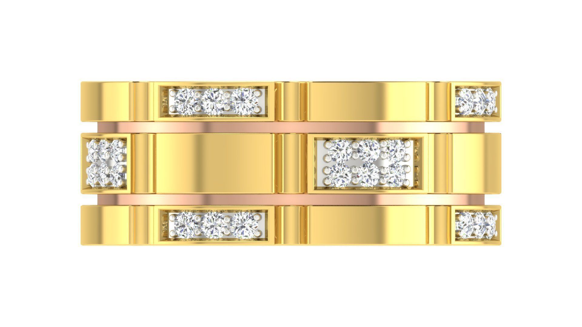 Couple Wedding Band Ring 3dm stl obj mtl gltf glb  3D print model_25