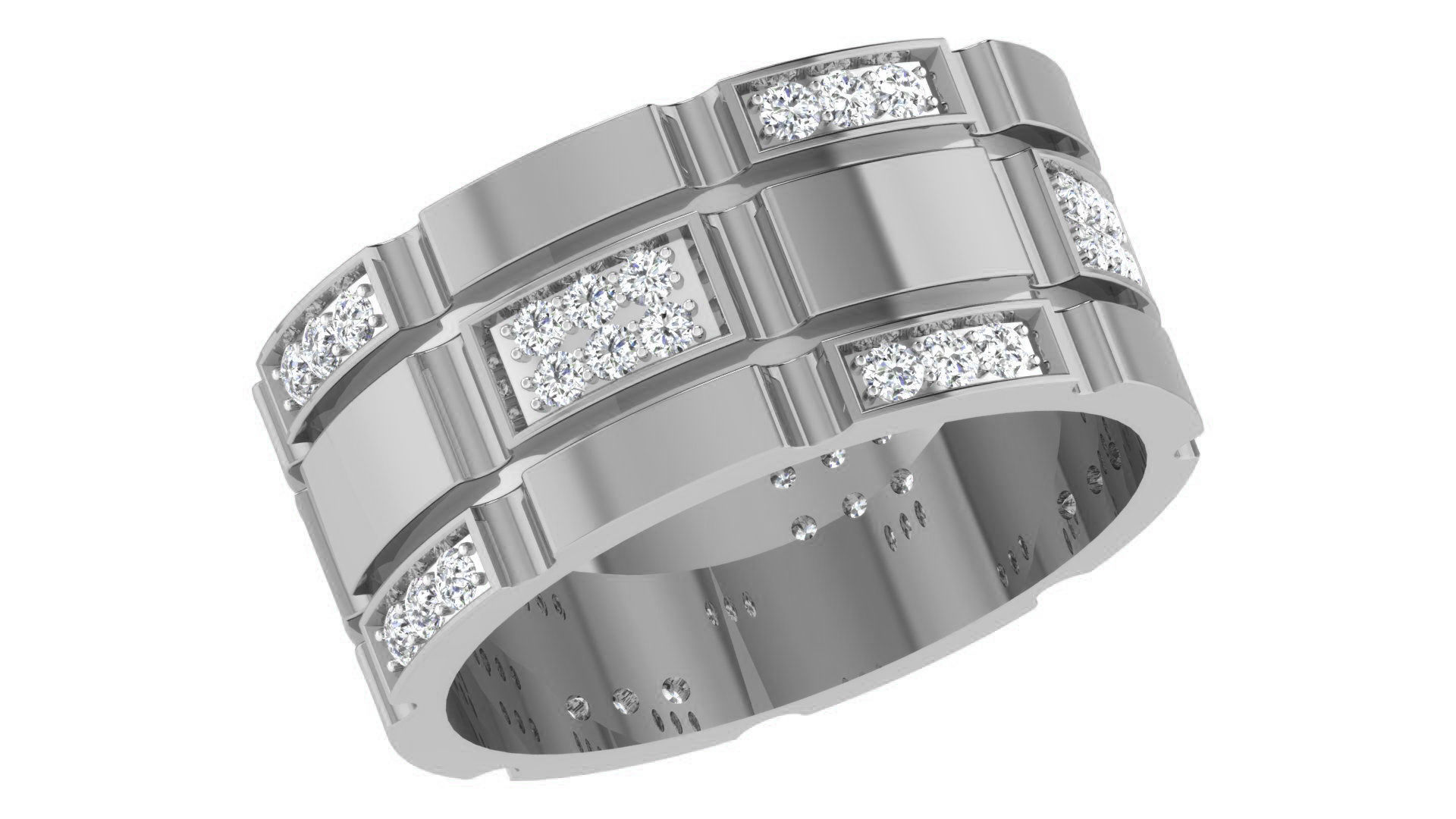 Couple Wedding Band Ring 3dm stl obj mtl gltf glb  3D print model_6