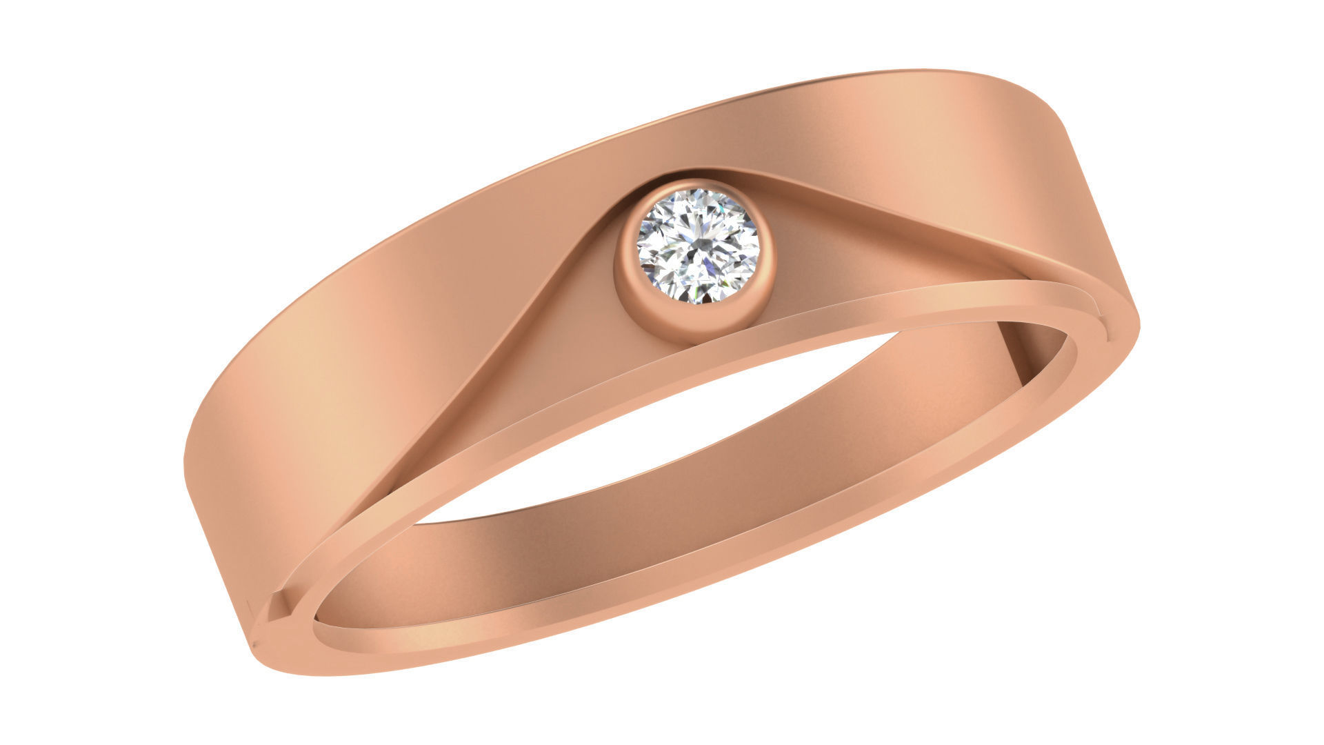 Couple Wedding Band Ring 3dm stl obj mtl gltf glb  3D print model_5