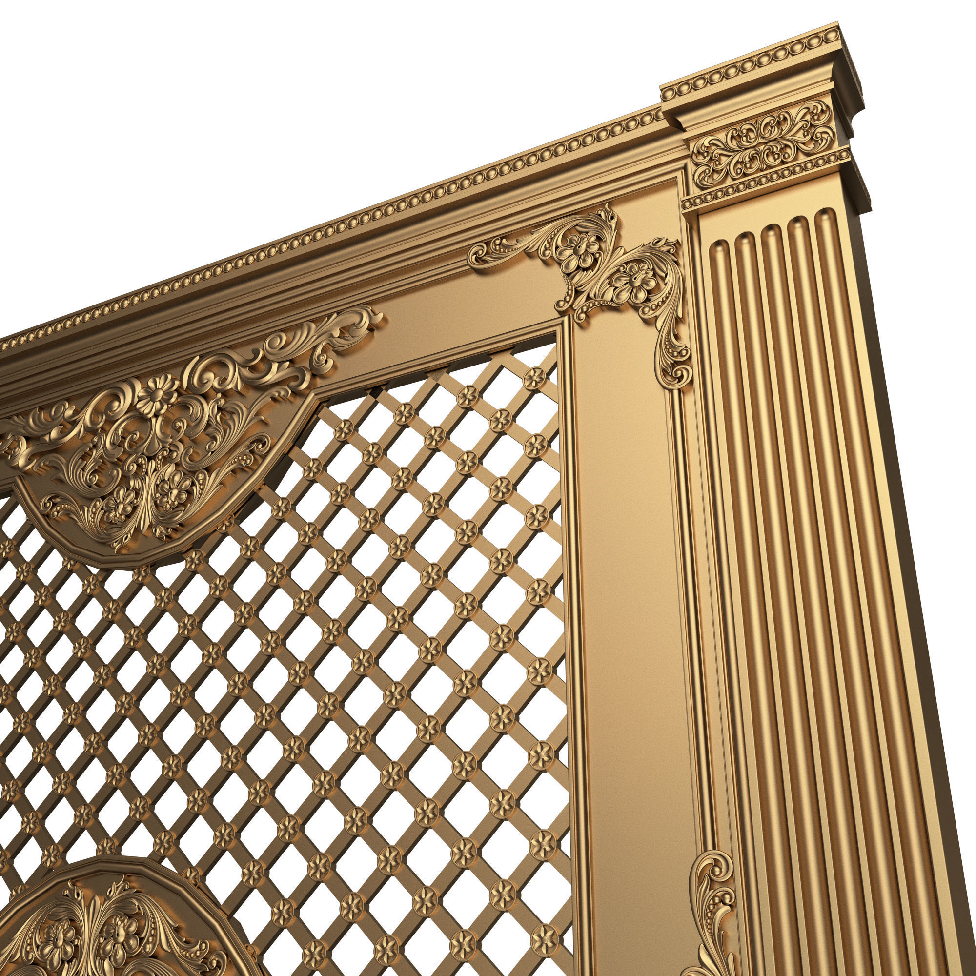 Radiator Cover Decorative Screening Grille Panel 07 Low-poly 3D model_4