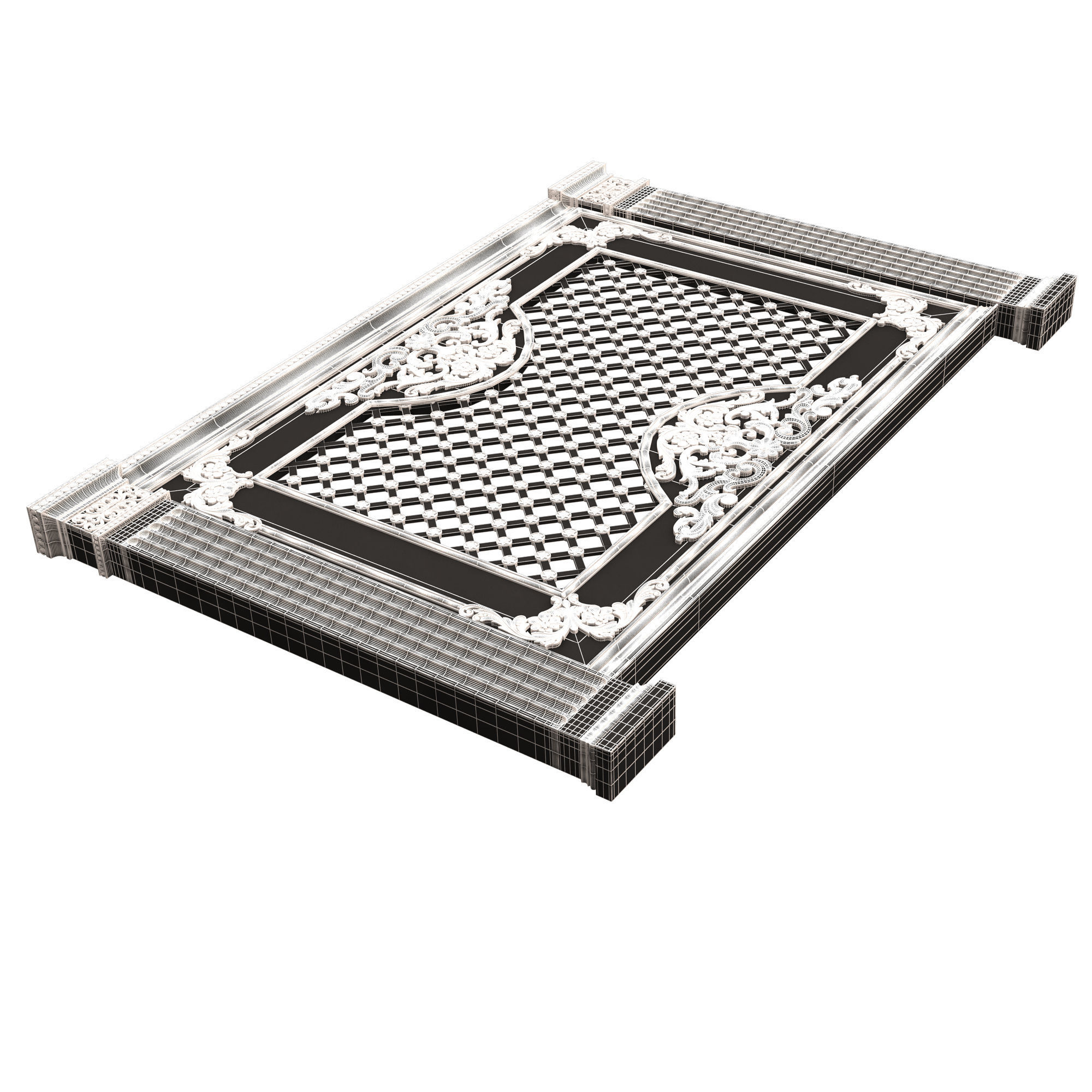 Radiator Cover Decorative Screening Grille Panel 07 Low-poly 3D model_11