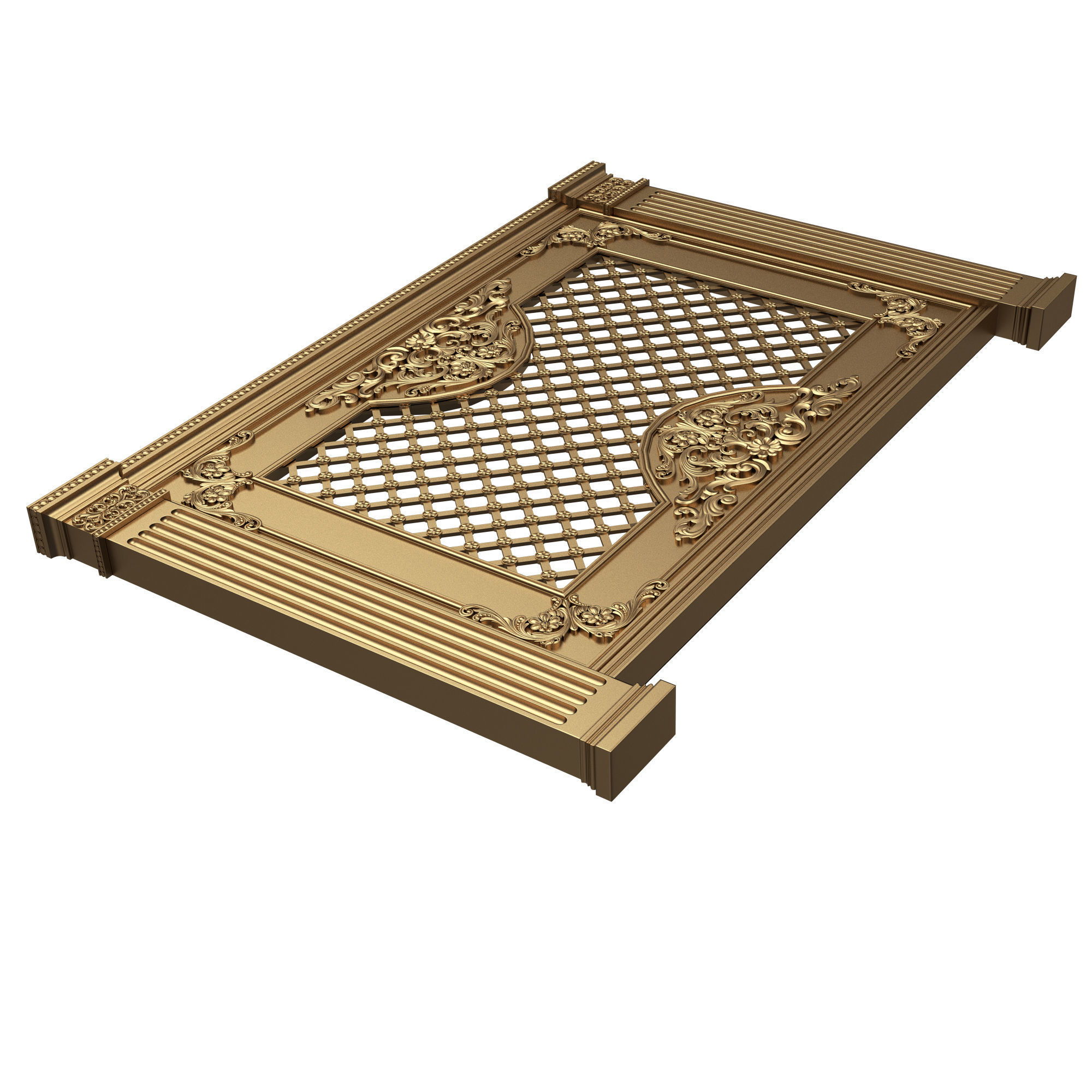 Radiator Cover Decorative Screening Grille Panel 07 Low-poly 3D model_5