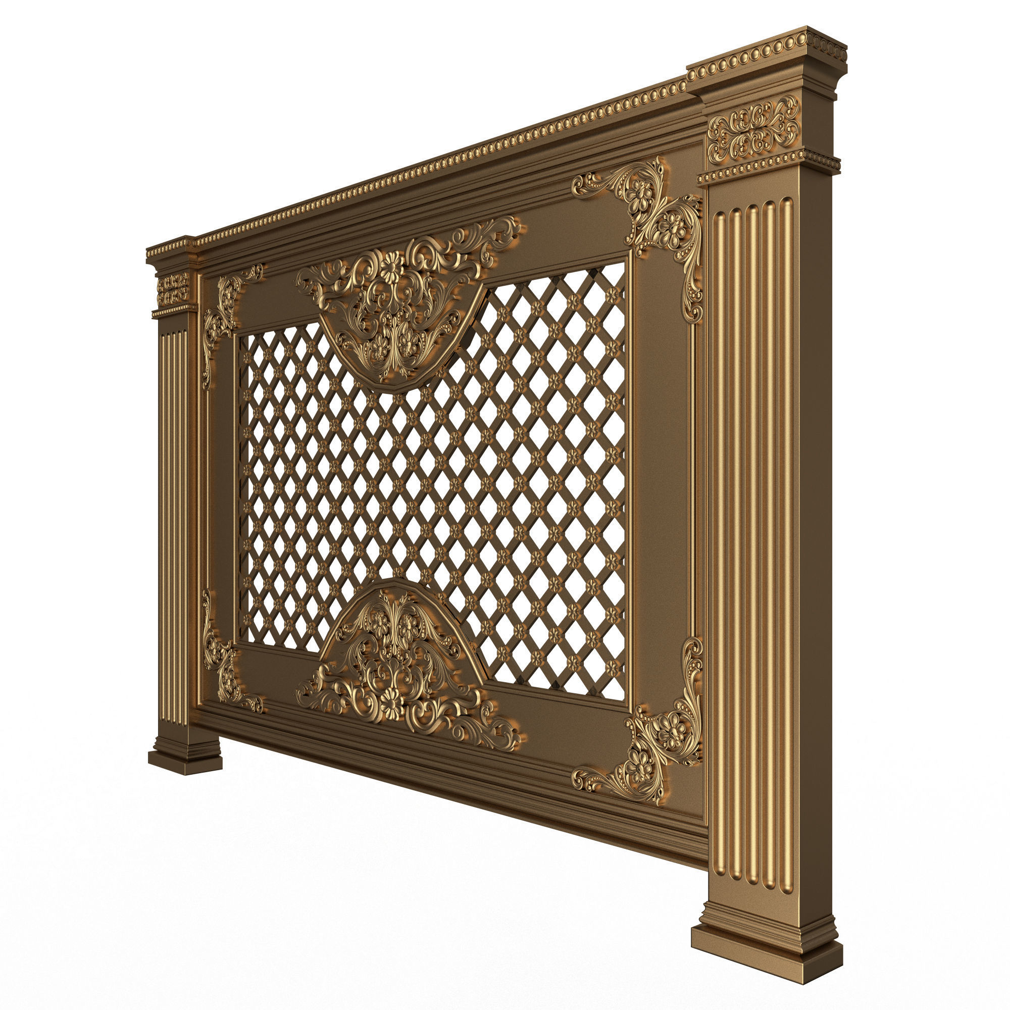 Radiator Cover Decorative Screening Grille Panel 07 Low-poly 3D model_2