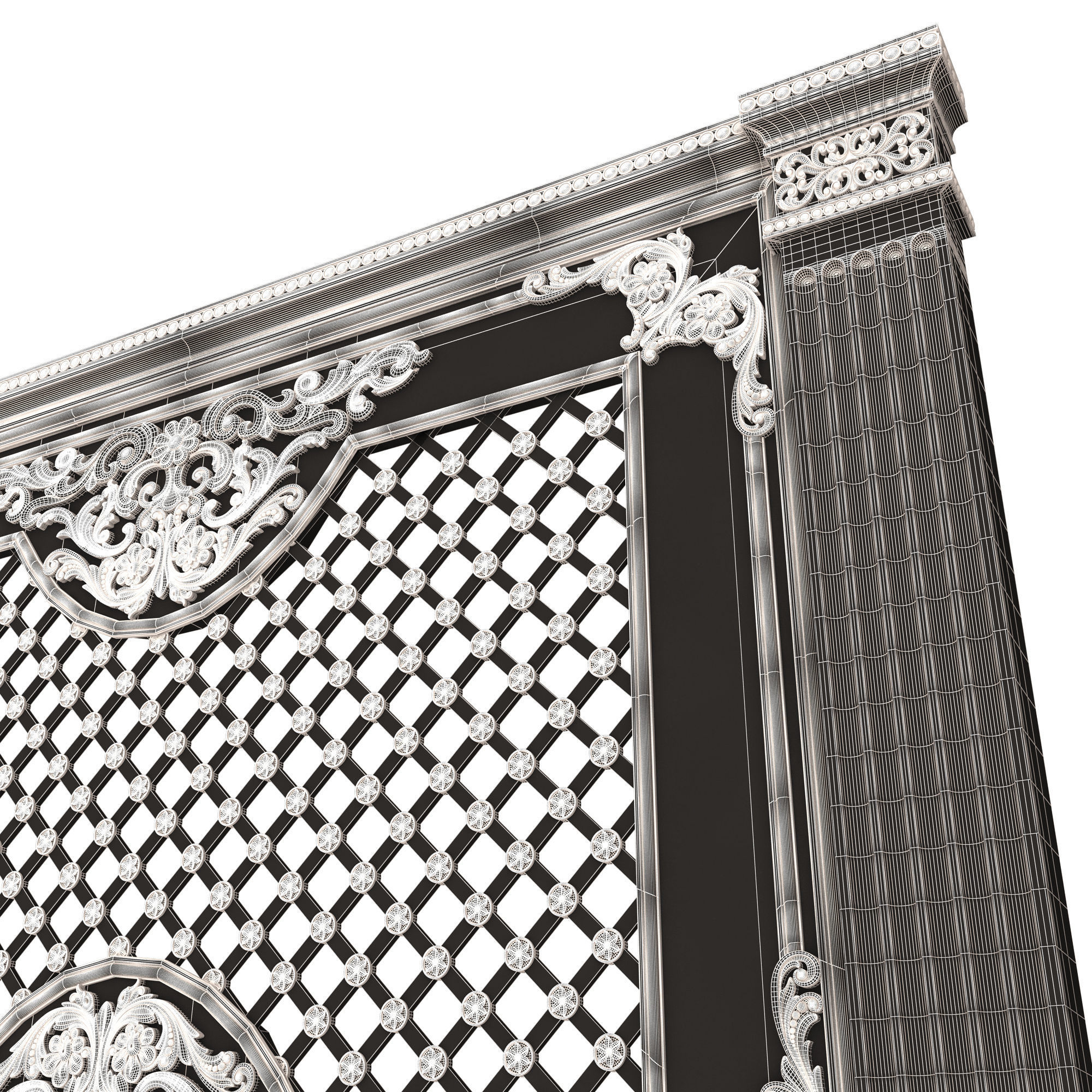 Radiator Cover Decorative Screening Grille Panel 07 Low-poly 3D model_10
