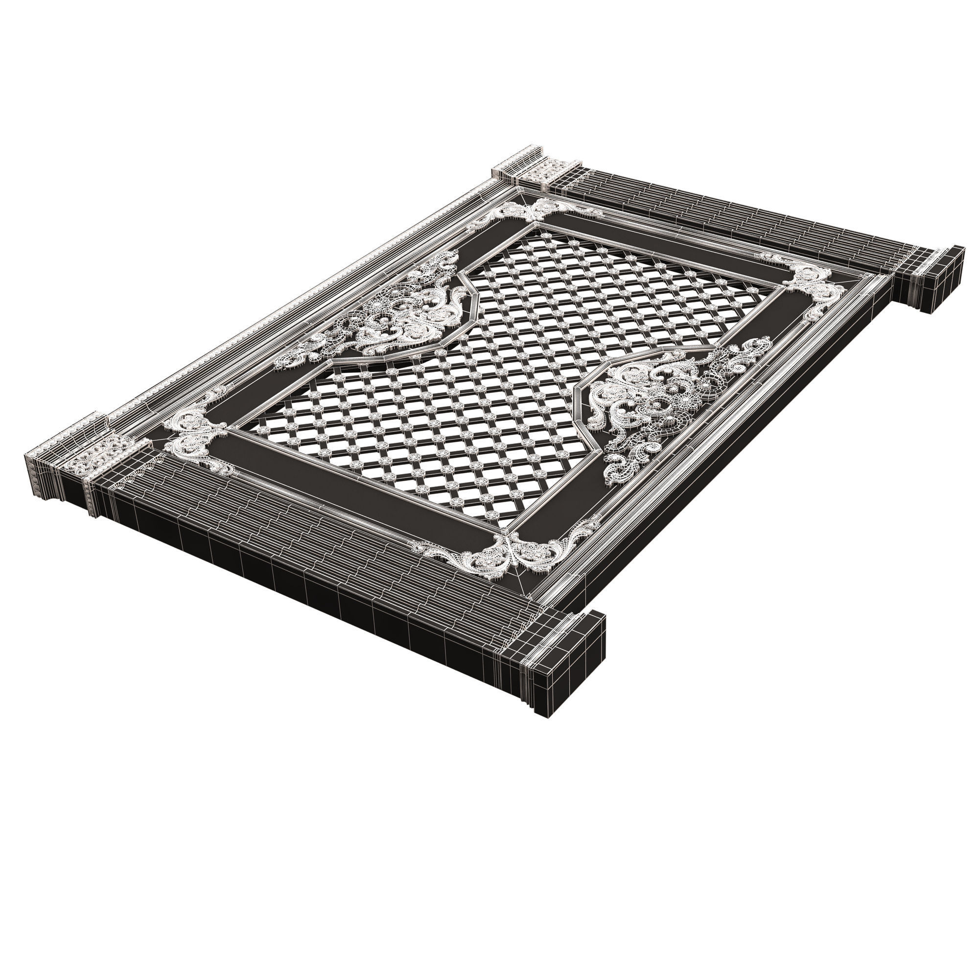 Radiator Cover Decorative Screening Grille Panel 07 Low-poly 3D model_17