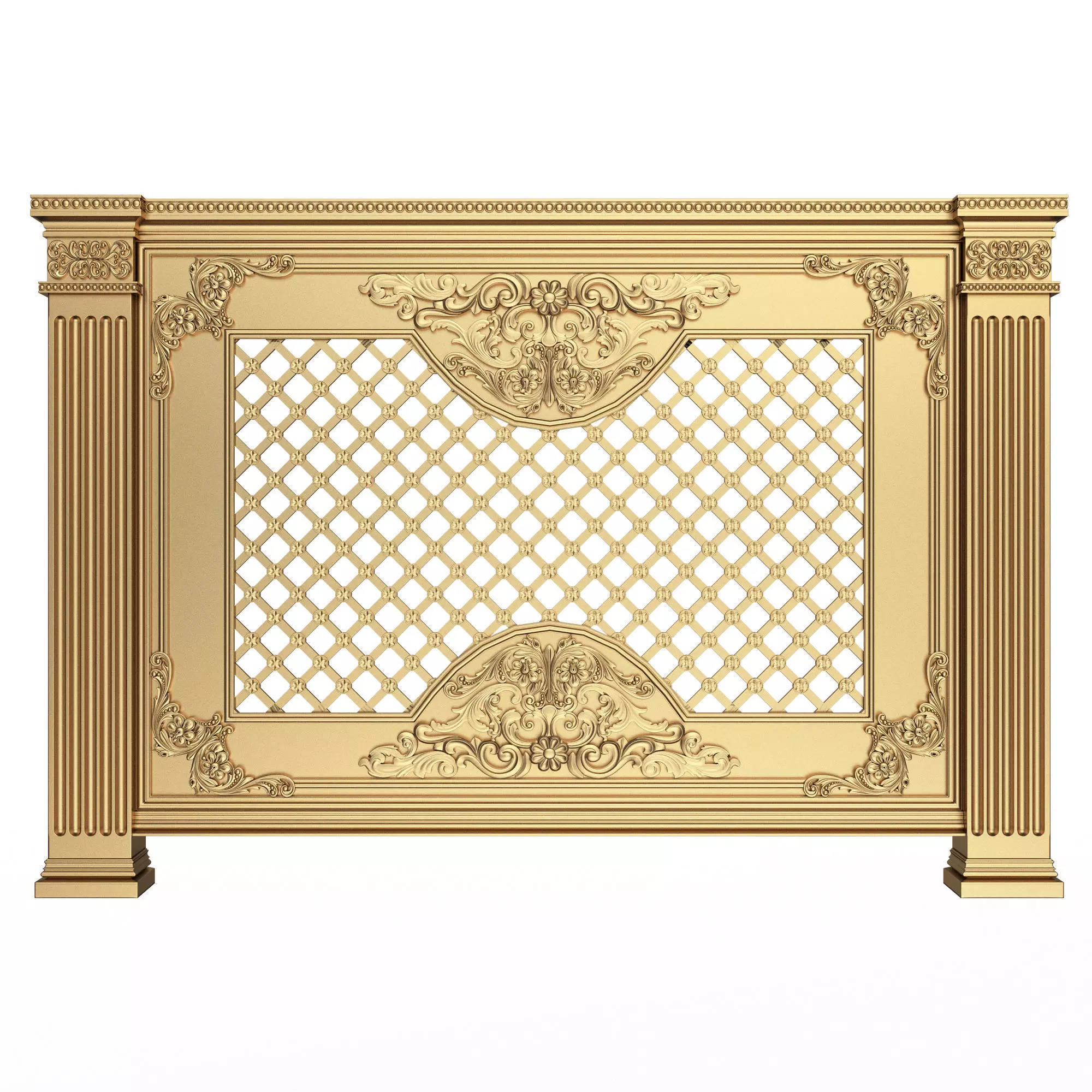 Radiator Cover Decorative Screening Grille Panel 07 Low-poly 3D model_0