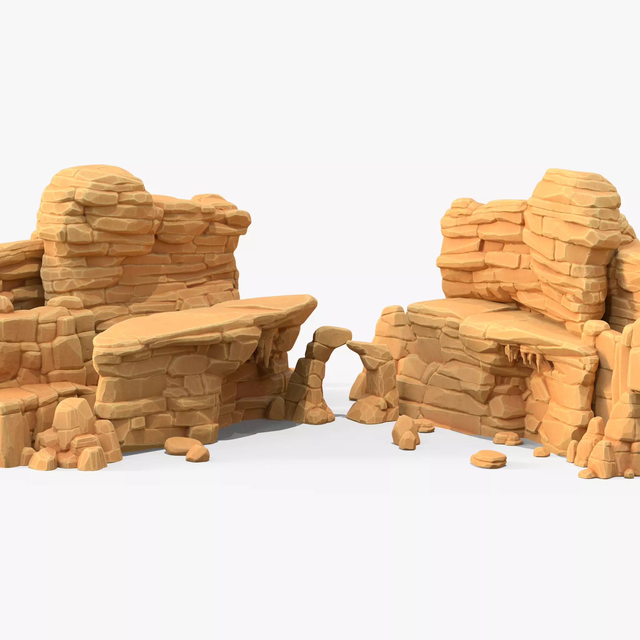 Stylized SandStone Rock Pack Low-poly 3D model