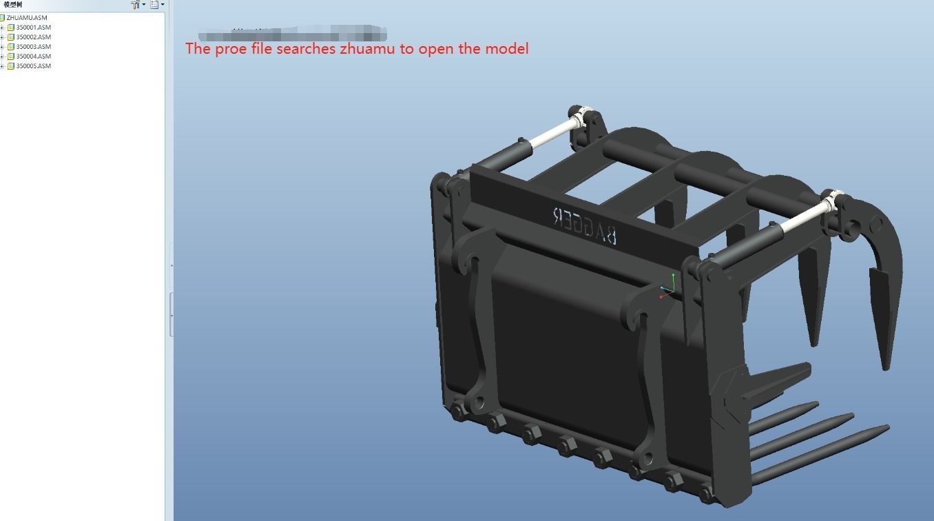 Wood grabber and grass grabber 3D model_2