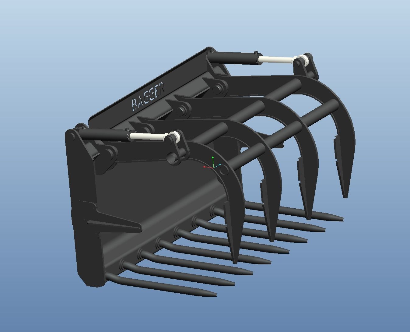 Wood grabber and grass grabber 3D model_4