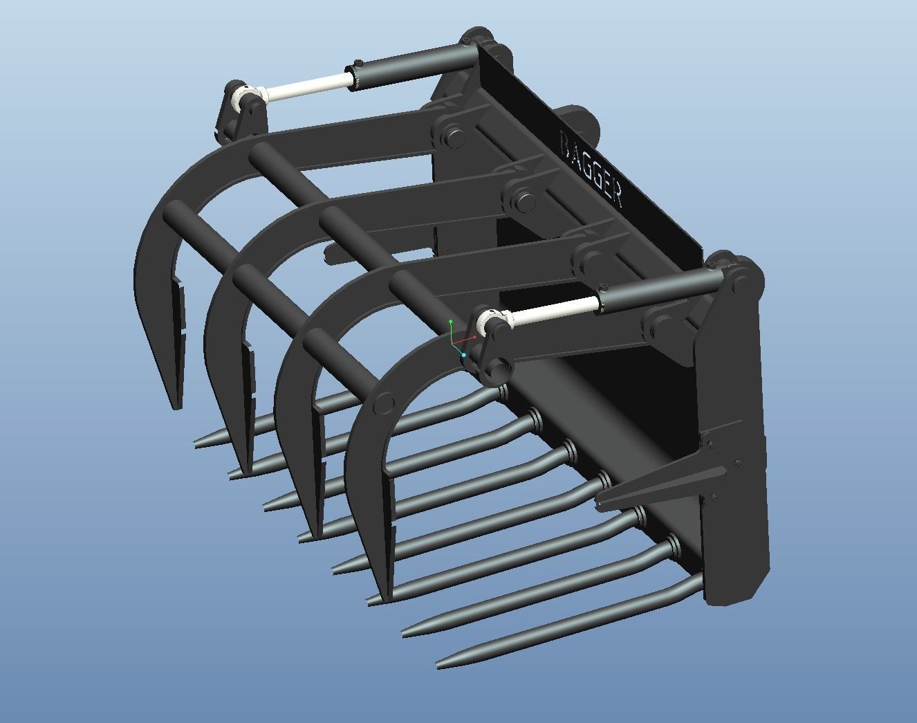 Wood grabber and grass grabber 3D model_1