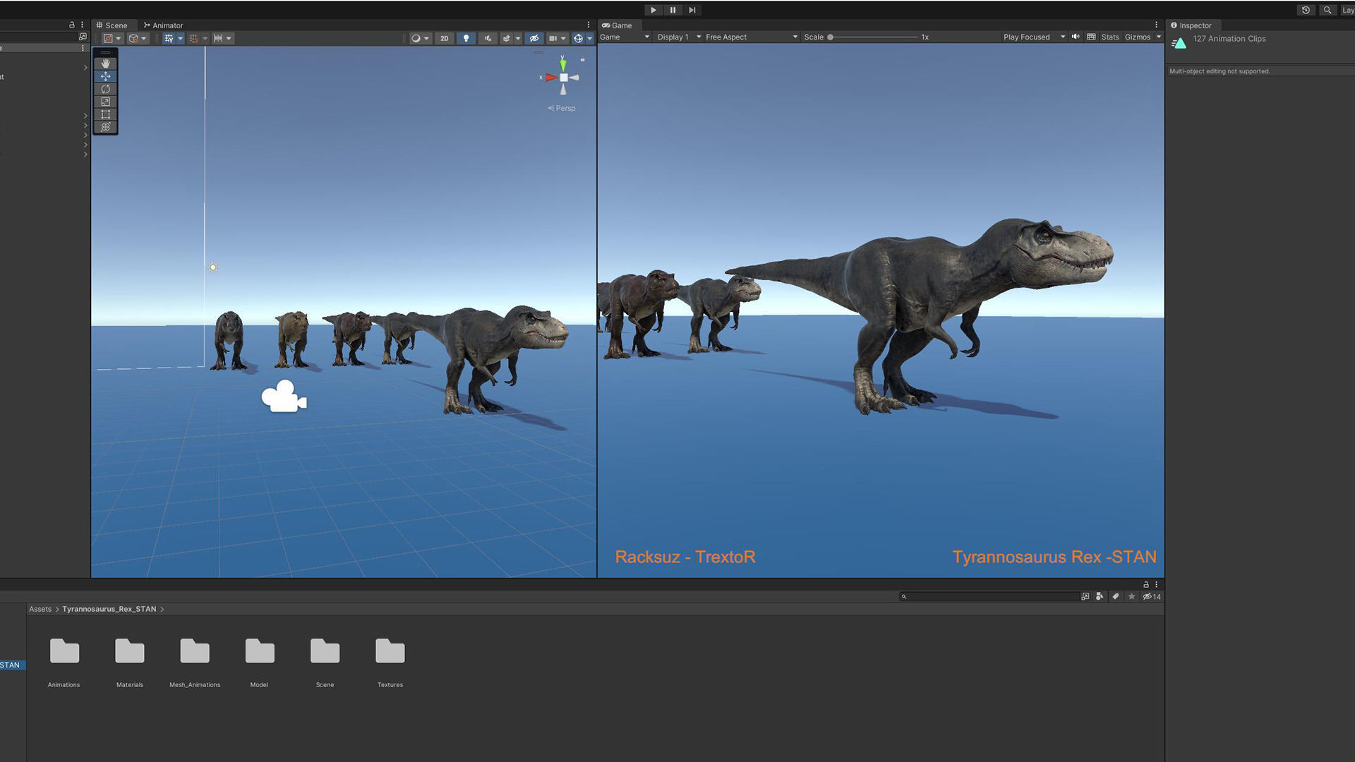 Dinosaur Tyrannosaurus Rex Stan Unity Project Low-poly 3D model_20