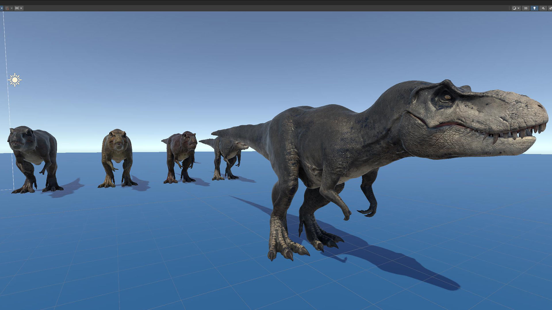 Dinosaur Tyrannosaurus Rex Stan Unity Project Low-poly 3D model_19