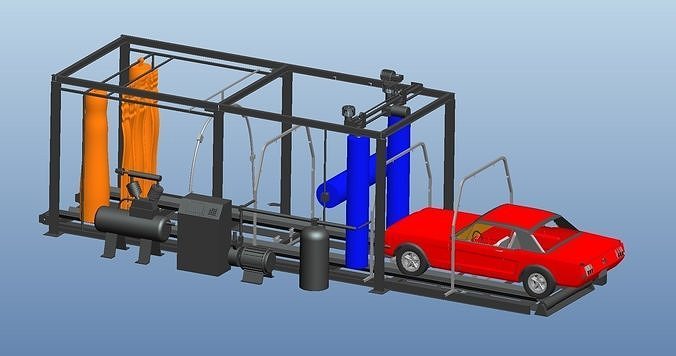 Self-service car washing equipment 3D model
