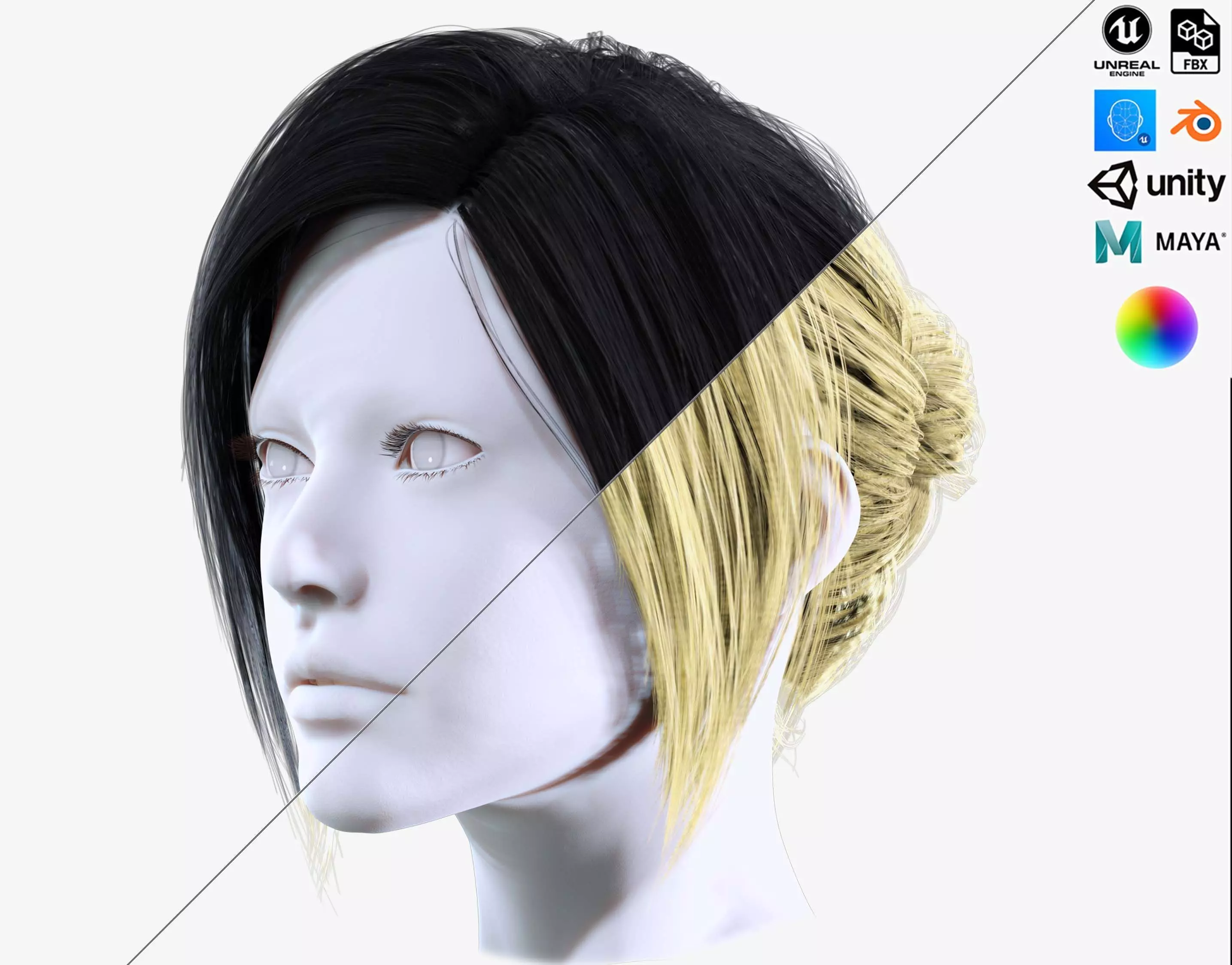 Hostess Bun Hairstyle Low-poly 3D model