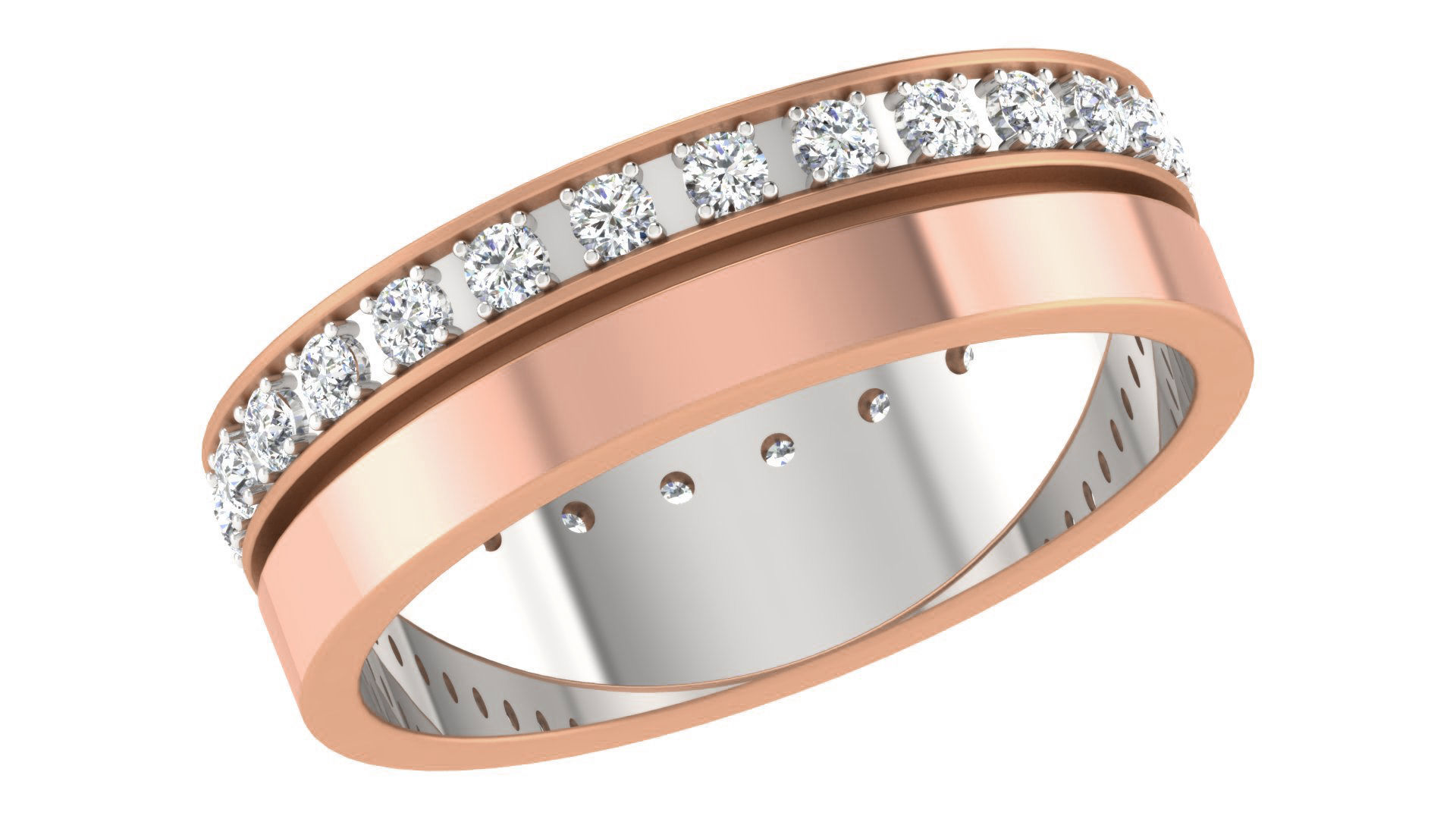 Couple Wedding Band Ring 3dm stl obj mtl gltf glb  3D print model_4