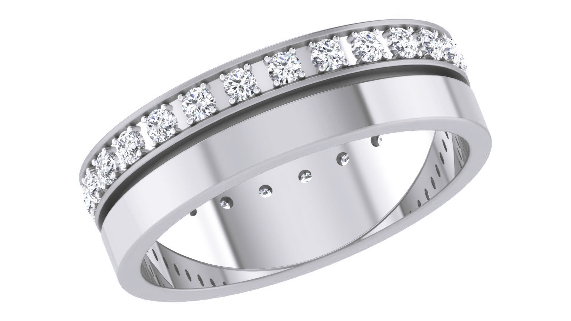 Couple Wedding Band Ring 3dm stl obj mtl gltf glb  3D print model_6