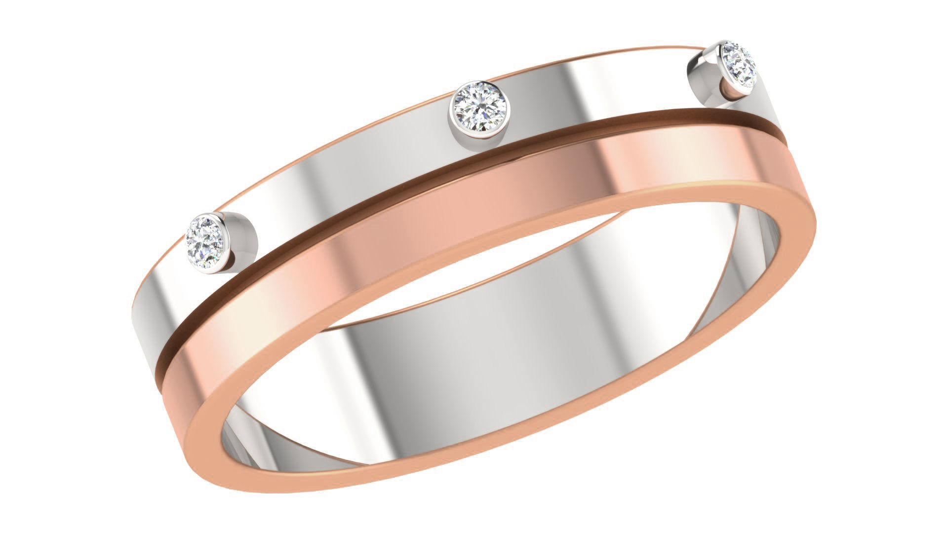 Couple Wedding Band Ring 3dm stl obj mtl gltf glb  3D print model_17