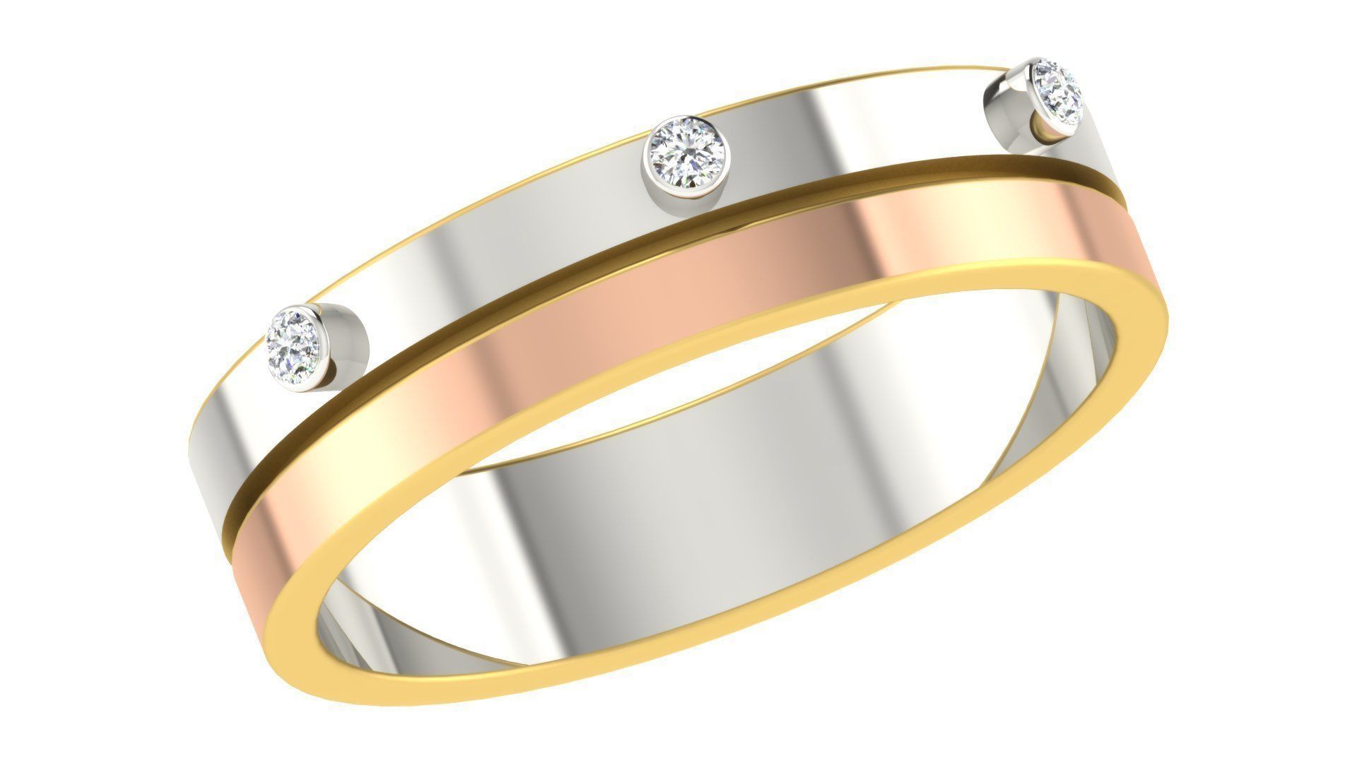 Couple Wedding Band Ring 3dm stl obj mtl gltf glb  3D print model_16