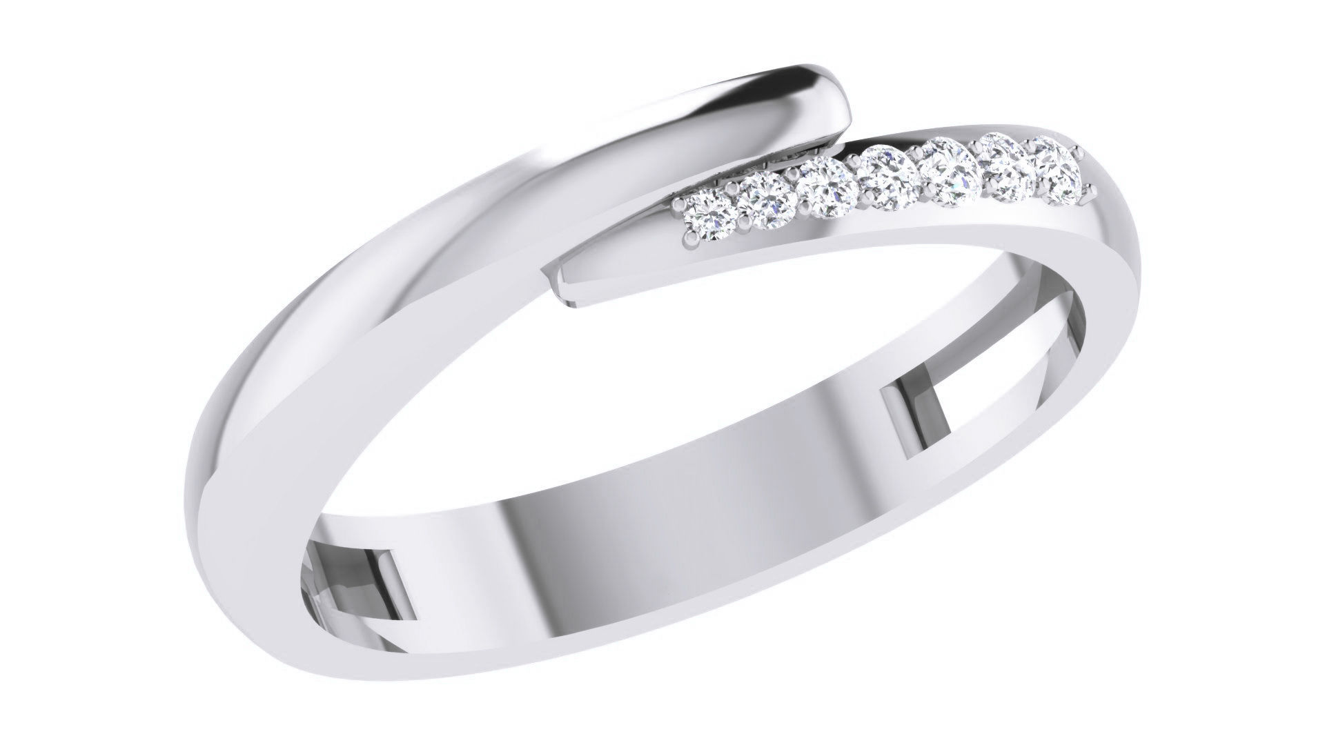 Couple Wedding Band Ring 3dm stl obj mtl gltf glb 3D print model_5