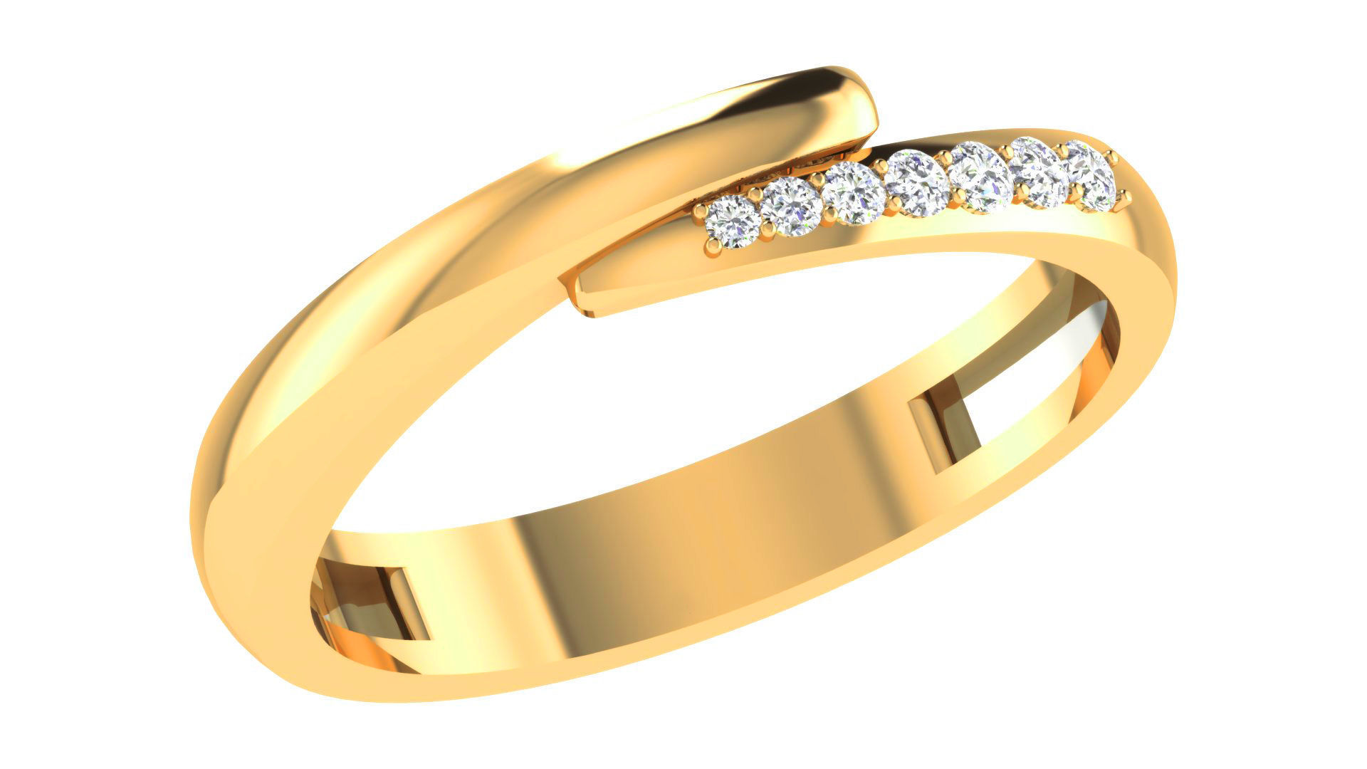 Couple Wedding Band Ring 3dm stl obj mtl gltf glb 3D print model_3