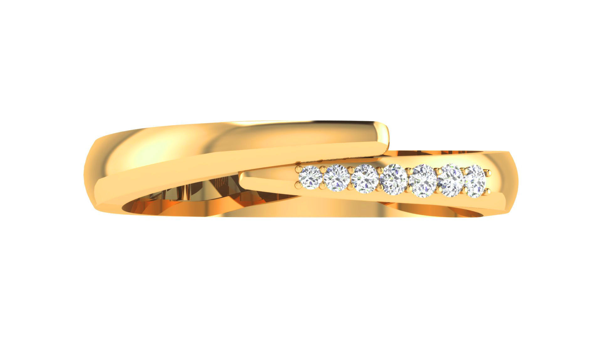 Couple Wedding Band Ring 3dm stl obj mtl gltf glb 3D print model_14