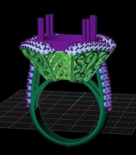 High Jewellery diamond rings  3D print model