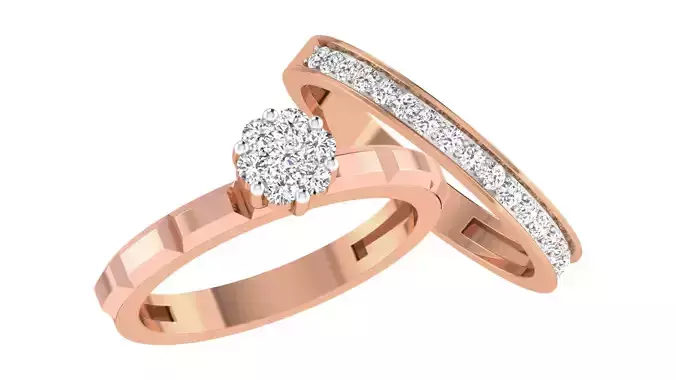 Couple Wedding Band Ring 3dm stl obj mtl gltf glb 