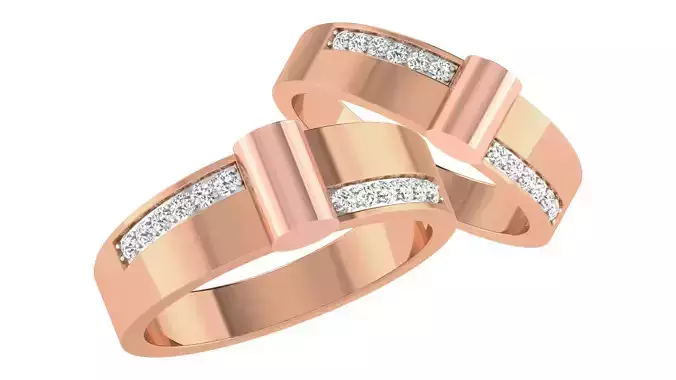 Couple Wedding Band Ring 3dm stl obj mtl gltf glb 1