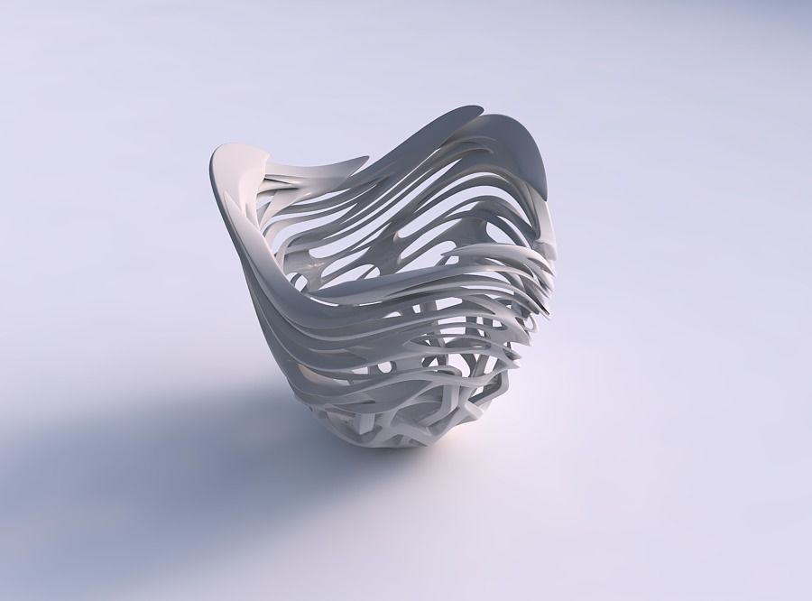 Bowl widening with interlacing sharp edged lattice twisted an...