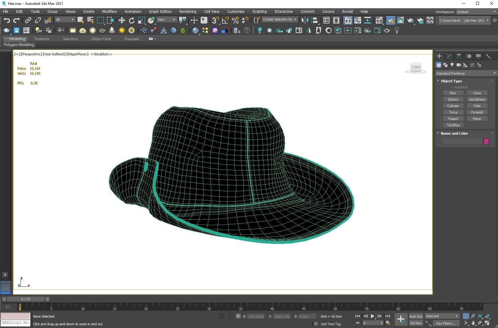 Cowboy Hat Low-poly 3D model_3