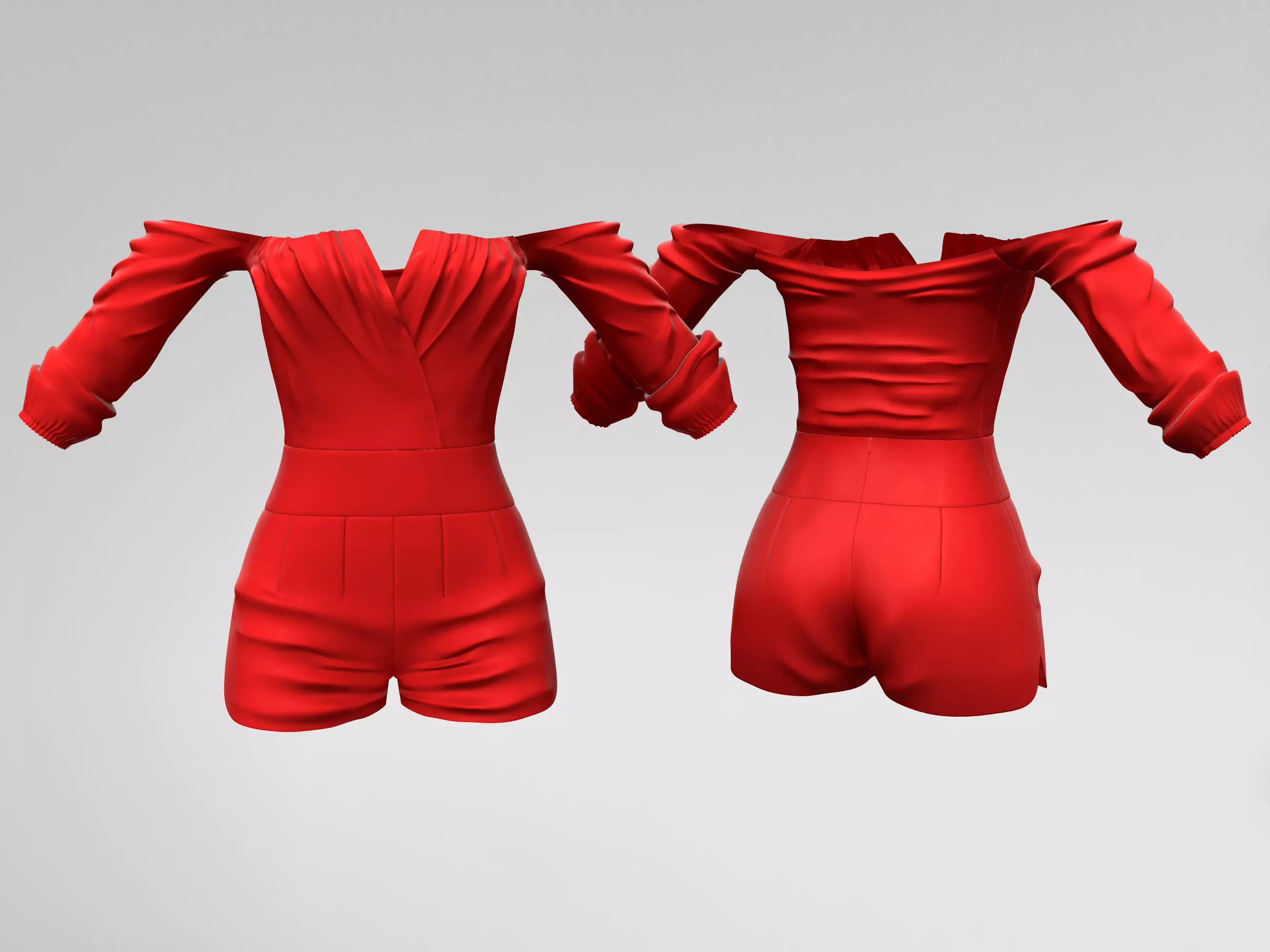 Off Shoulder Romper Low-poly 3D model