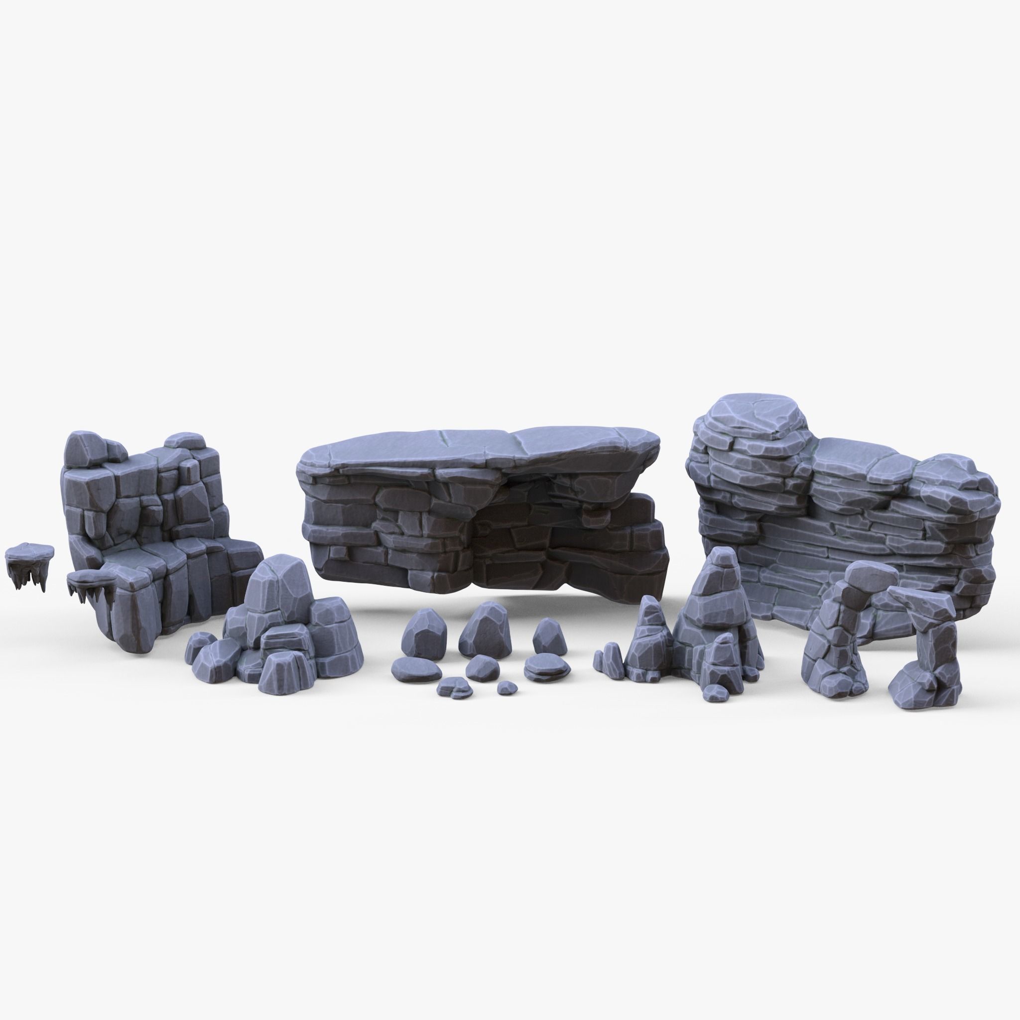 3D model Stylized Stone Rock Pack VR / AR / low-poly | CGTrader