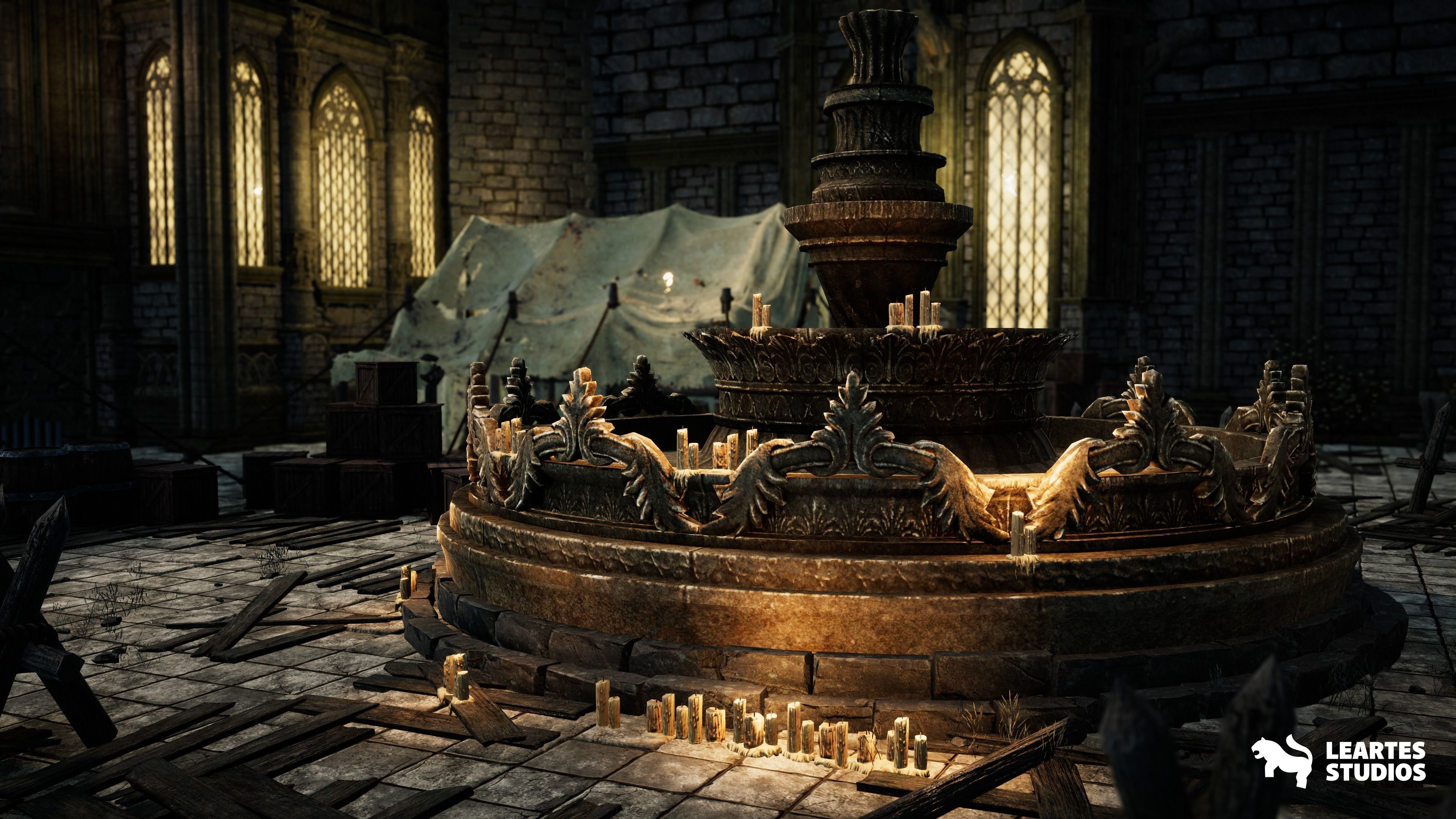 Fantasy Castle Environment Low-poly 3D model_7