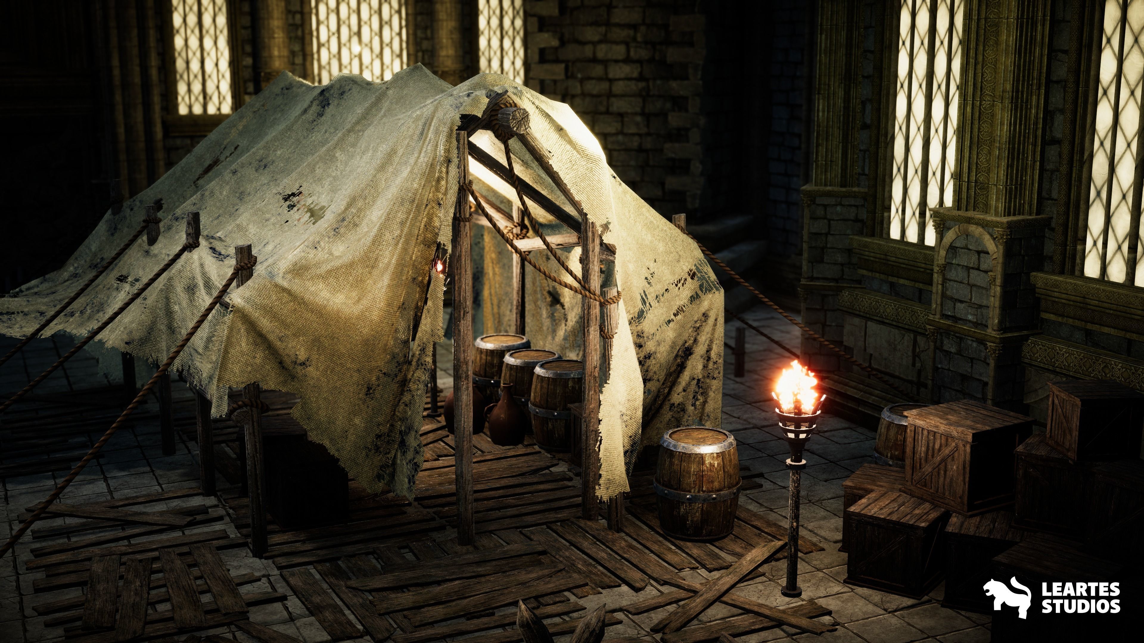 Fantasy Castle Environment Low-poly 3D model_16