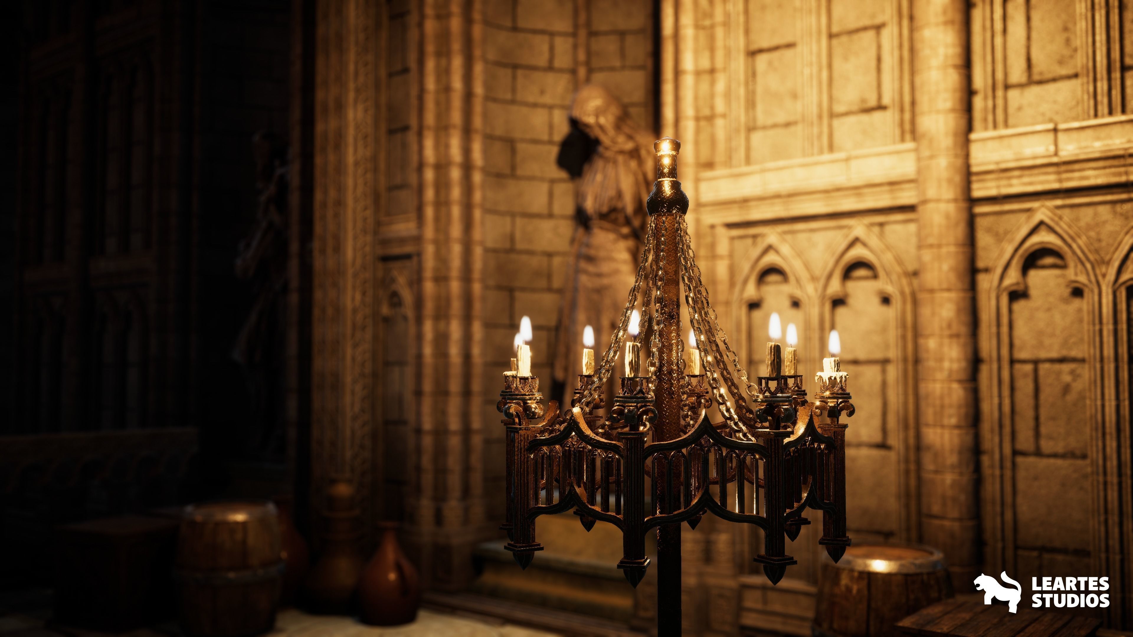 Fantasy Castle Environment Low-poly 3D model_9