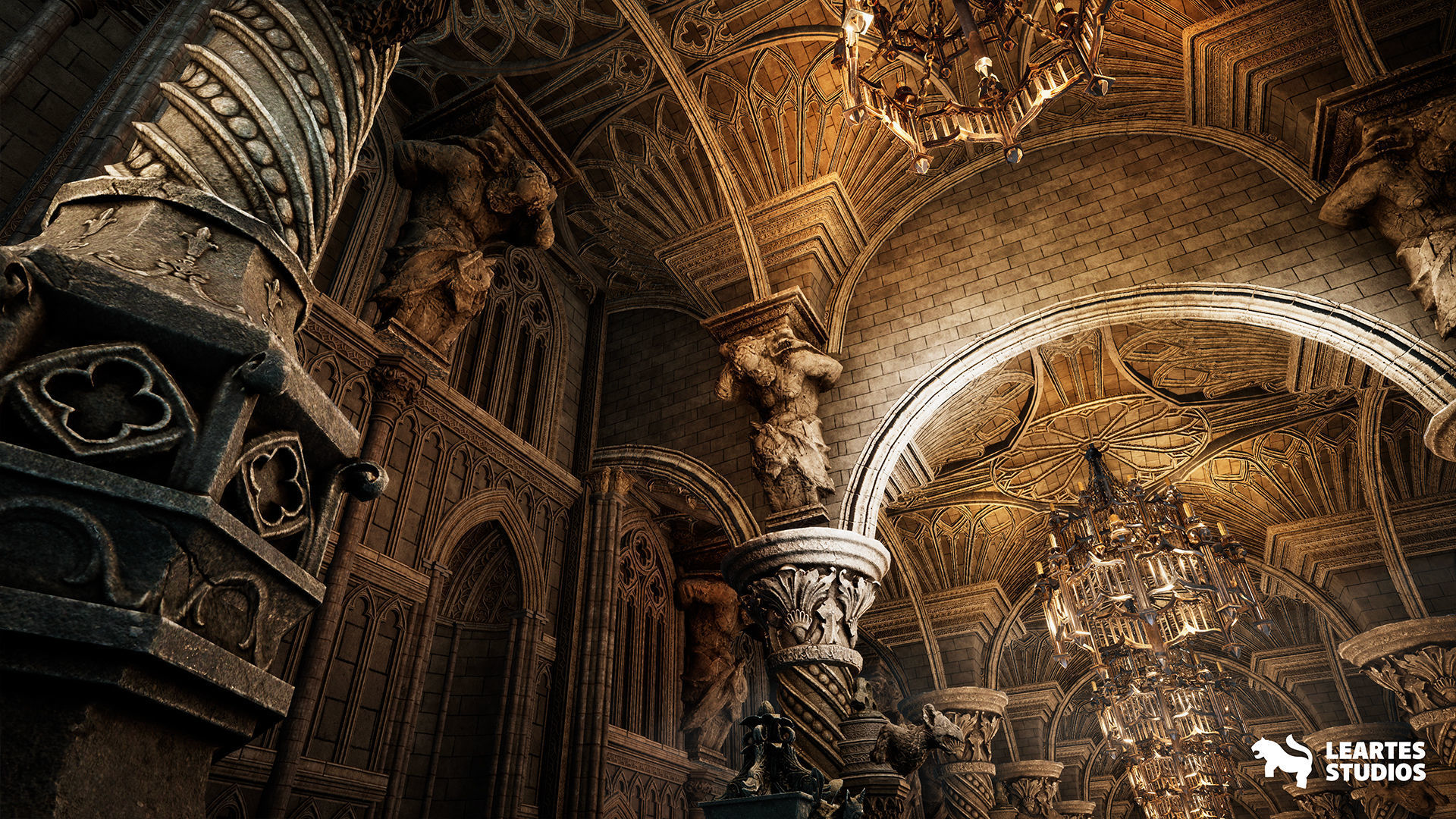 Fantasy Castle Environment Low-poly 3D model_22