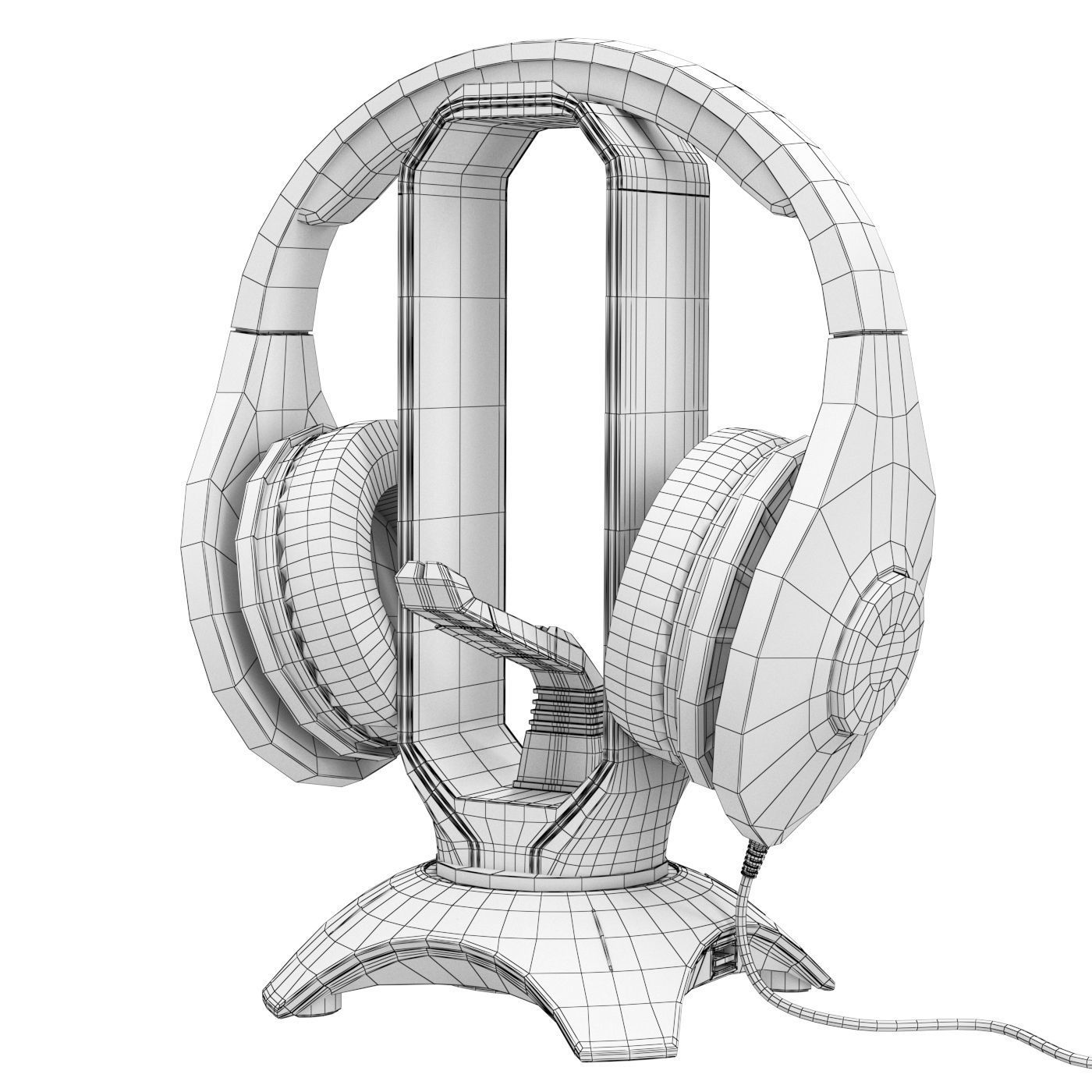 Trust GXT 265 stand with headphones 3D model_5