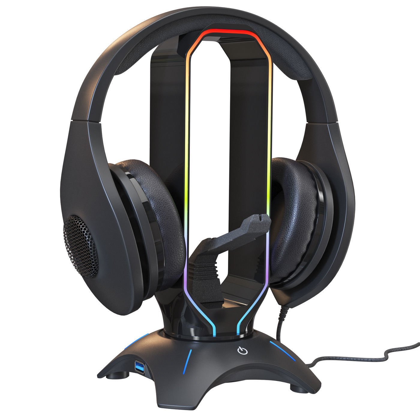 Trust GXT 265 stand with headphones 3D model_1